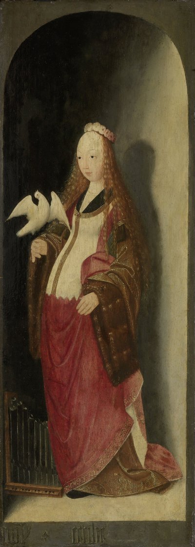 Saint Cecilia, Right Wing of a Triptych, Attributed to Master of the Brunswick Diptych, c.1490-1500 by Unbekannt Unbekannt